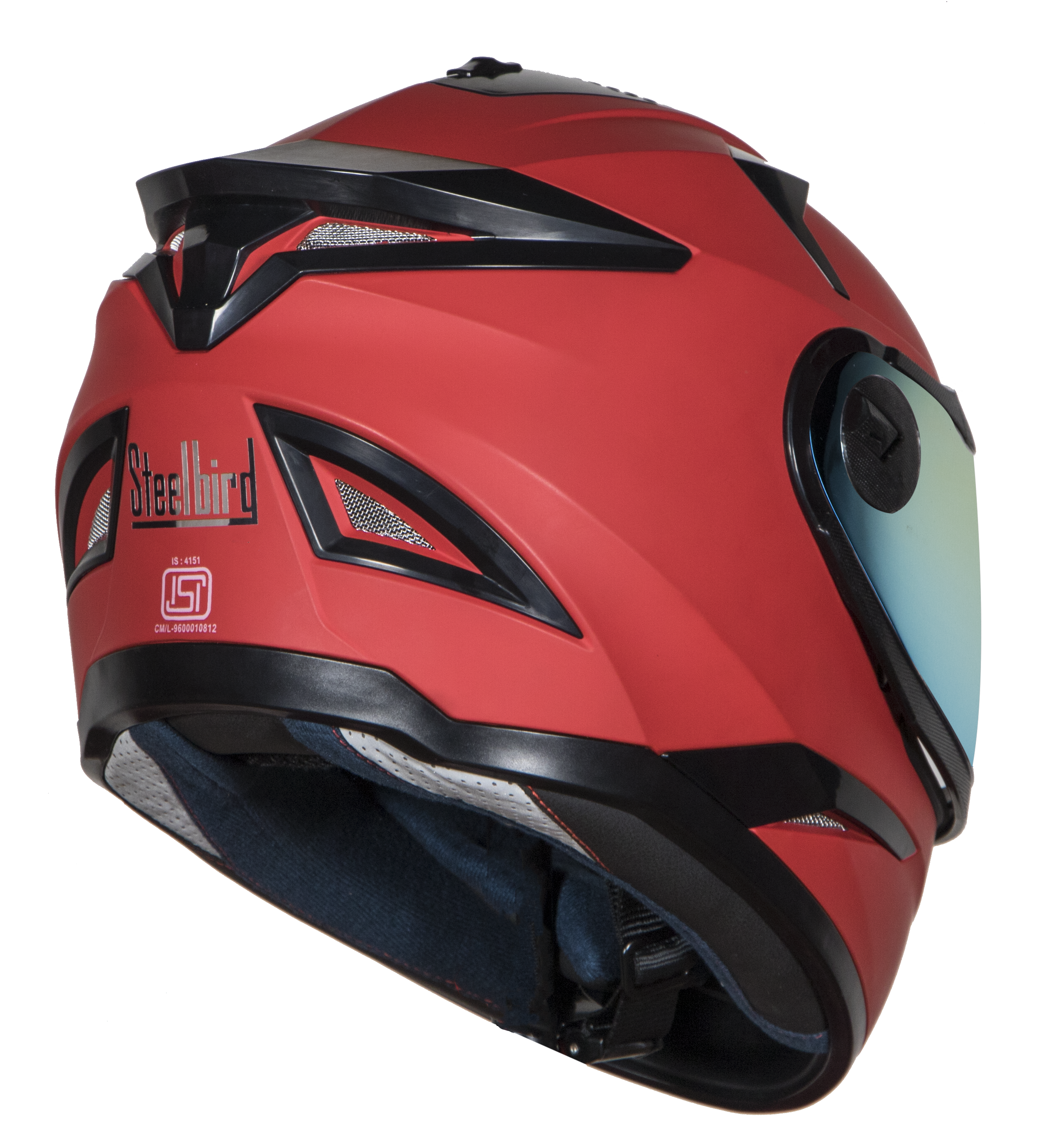 SBH-17 OPT MAT SPORTS RED WITH CHROME GOLD VISOR (WITH EXTRA FREE CABLE LOCK AND CLEAR VISOR)